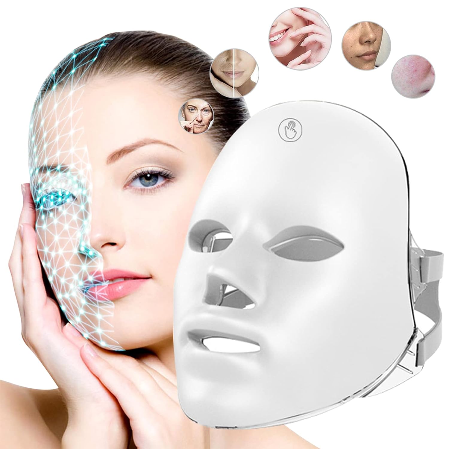 Shape Tactics 7-Color LED Light Therapy Mask for Face – Anti-Aging Skin Rejuvenation Device